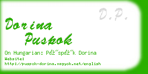 dorina puspok business card